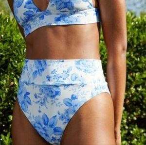 Floral Blue and White Bikini Set